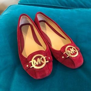 Michael Kors Red Suede Flats NEVER WORN